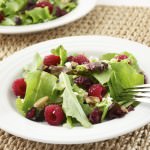 Baby Lettuce Salad with Raspberries, Cranberries, and Feta