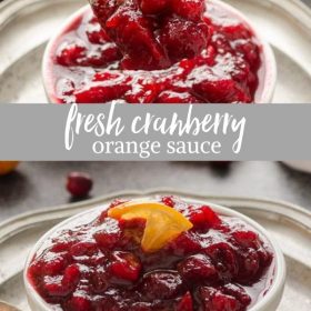 fresh cranberry orange sauce collage