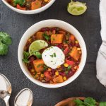 Butternut Squash Vegetable Stew with yogurt and lime