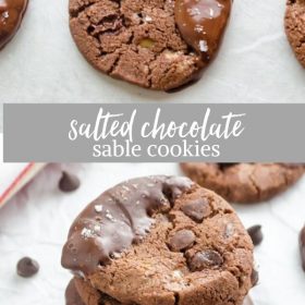 chocolate sable cookies collage