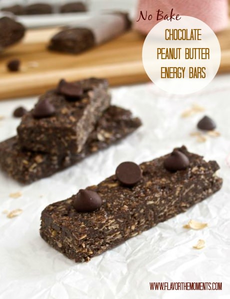 No Bake Chocolate Peanut Butter Bars on parchment paper