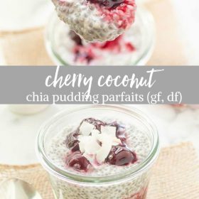cherry chia seed pudding parfaits collage
