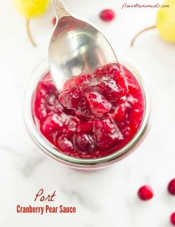 Spoonful of port cranberry sauce 