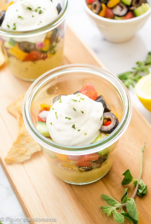 7 layer Greek dip in jar