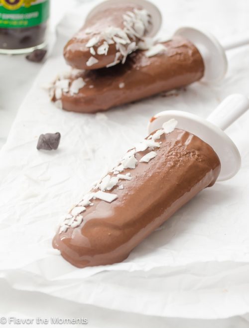 Dairy free fudgesicles on parchment