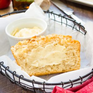 hard apple cider beer bread slathered with maple butter