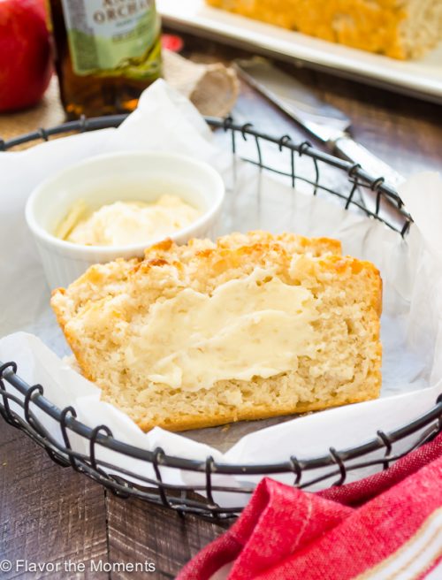 hard apple cider beer bread slathered with maple butter