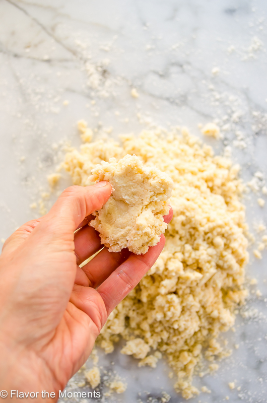 Pie dough before kneading
