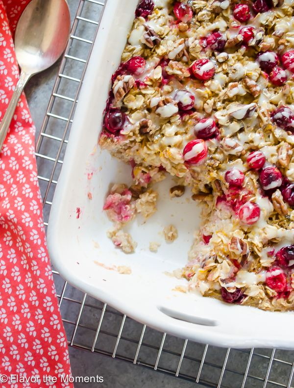cranberry orange baked oatmeal with square missing