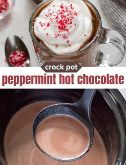 Crock pot hot chocolate with peppermint short collage pin