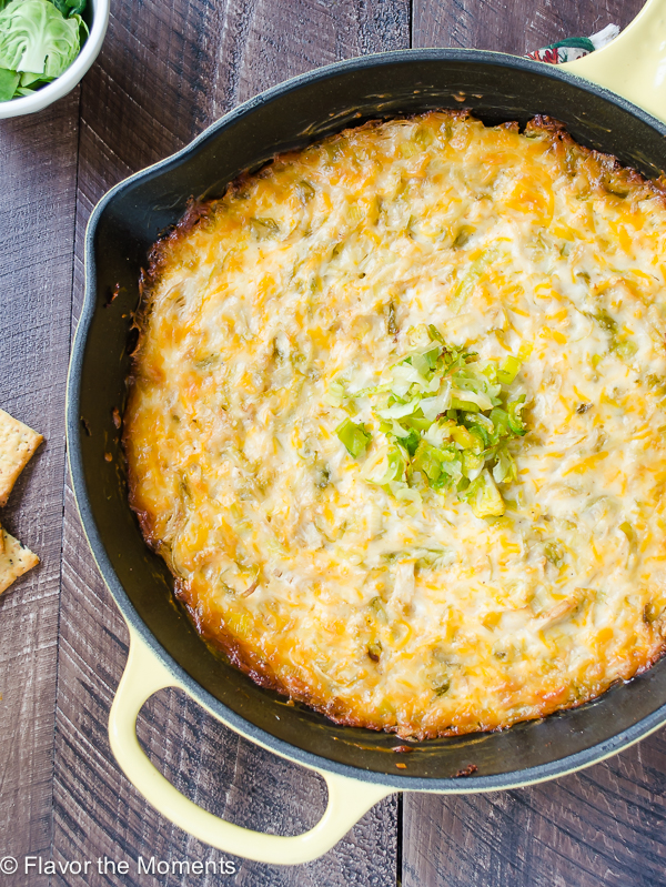 cheesy caramelized brussels sprout dip