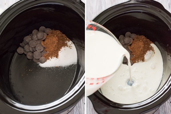 Slow cooker hot chocolate collage