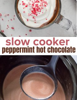 slow cooker peppermint hot chocolate long collage pin