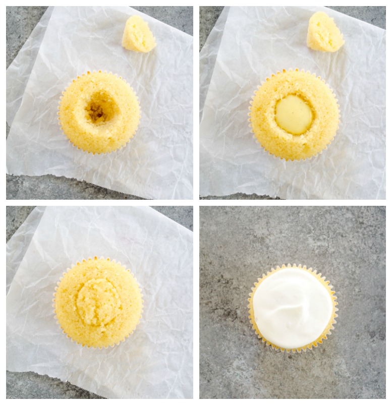 vanilla cupcakes process collage