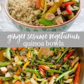 vegetarian quinoa bowls collage
