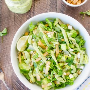 mexican caesar salad overhead shot