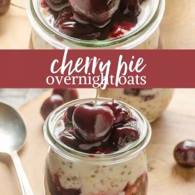 cherry overnight oats collage