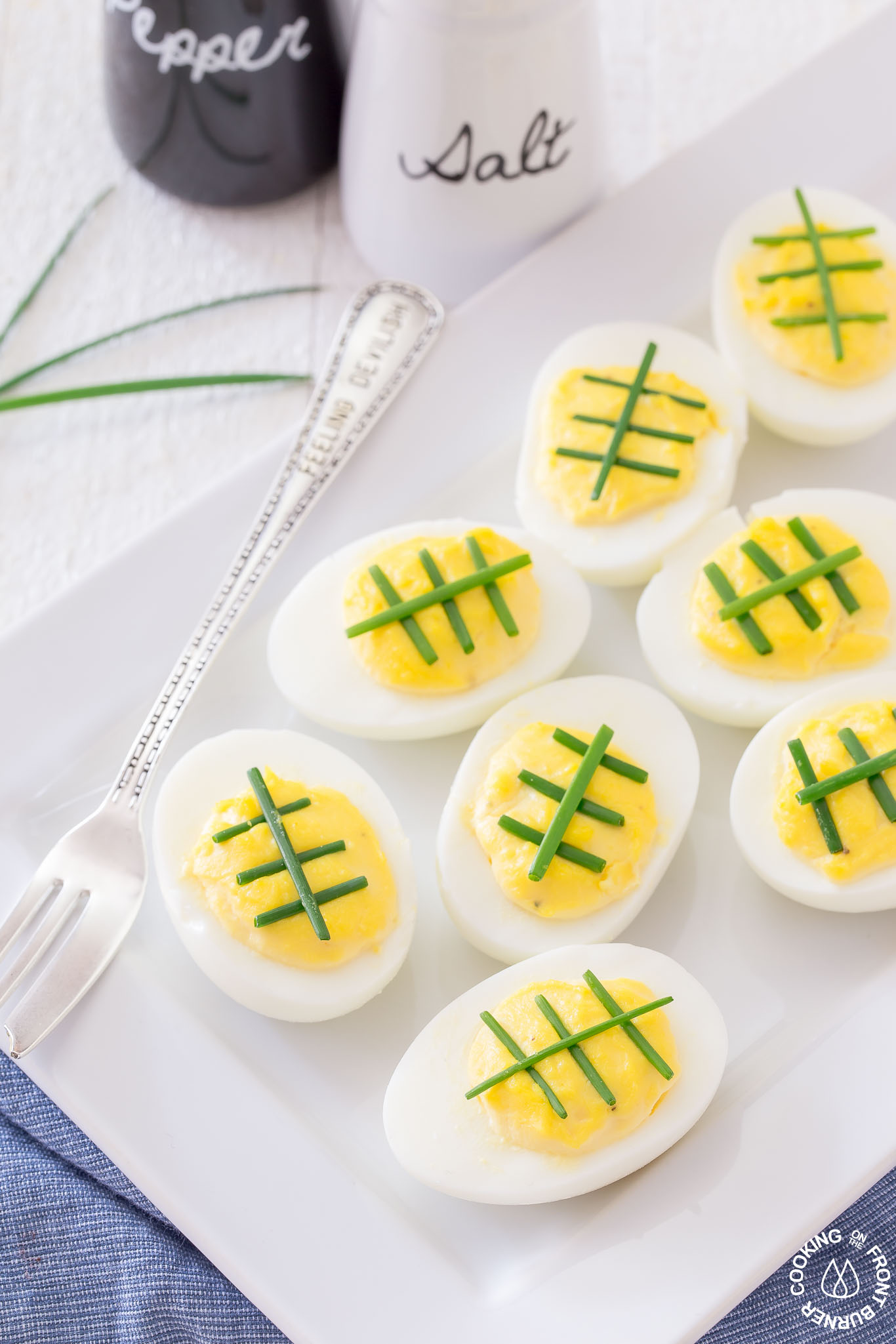 Football deviled eggs