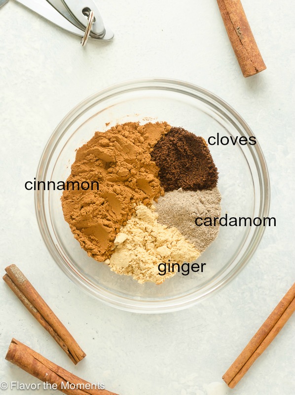Homemade chai spice mix ingredients