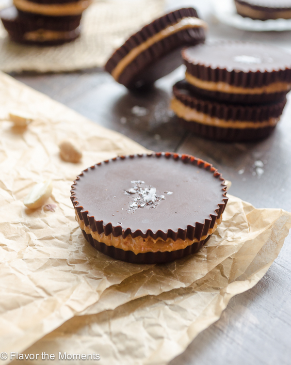 homemade peanut butter cup on parchment paper