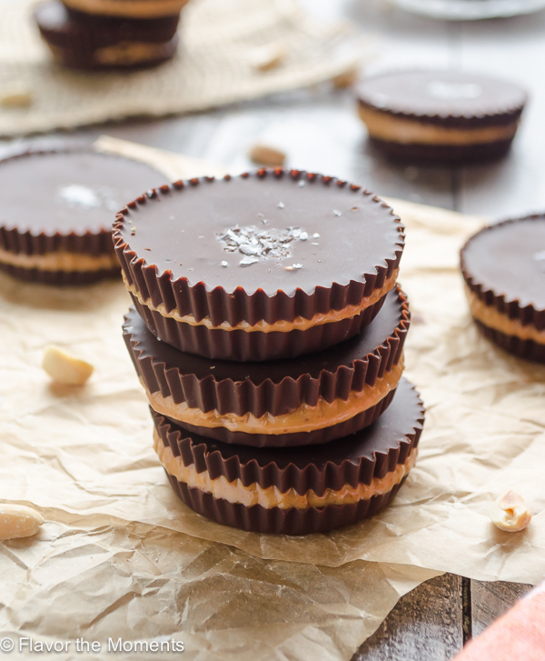 Salted Dark Chocolate Date Peanut Butter Cups