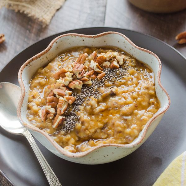 Slow Cooker Pumpkin Steel Cut Oats - Flavor the Moments