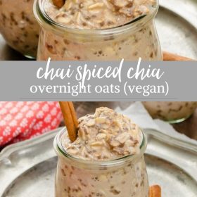 chai spice overnight oats collage
