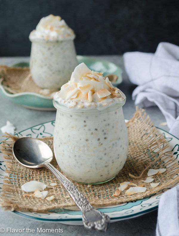 close up front view of overnight oats