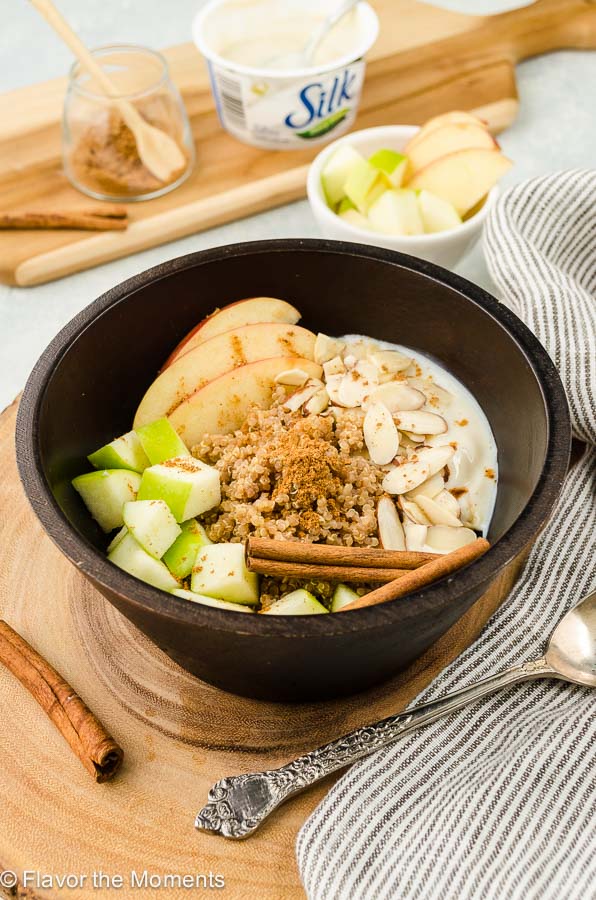 front shot of apple quinoa breakfast bowl