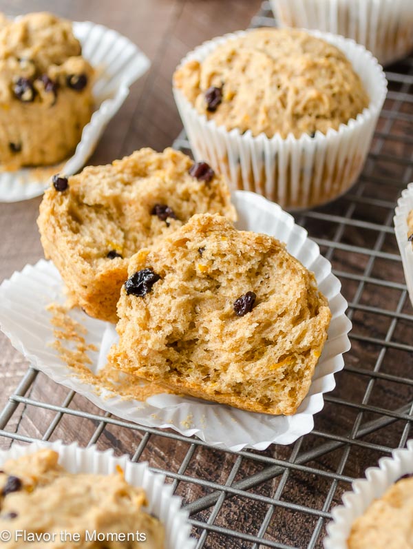 Whole Grain Irish Soda Bread Muffins are moist, mildly sweet muffins with currants and orange zest. They're an easy, healthier alternative for St. Patrick's Day! @FlavortheMoment