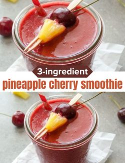 Cherry smoothie recipe short collage pin