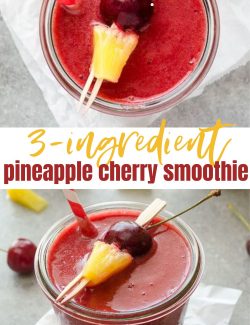 Pineapple cherry smoothie long collage pin
