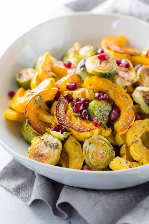 Roasted delicata squash in bowl