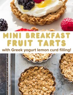 Mini breakfast fruit tarts collage pin.