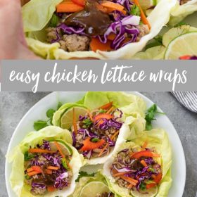 chicken lettuce wrap collage