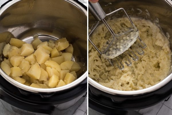 Instant pot mashed potatoes process collage 2