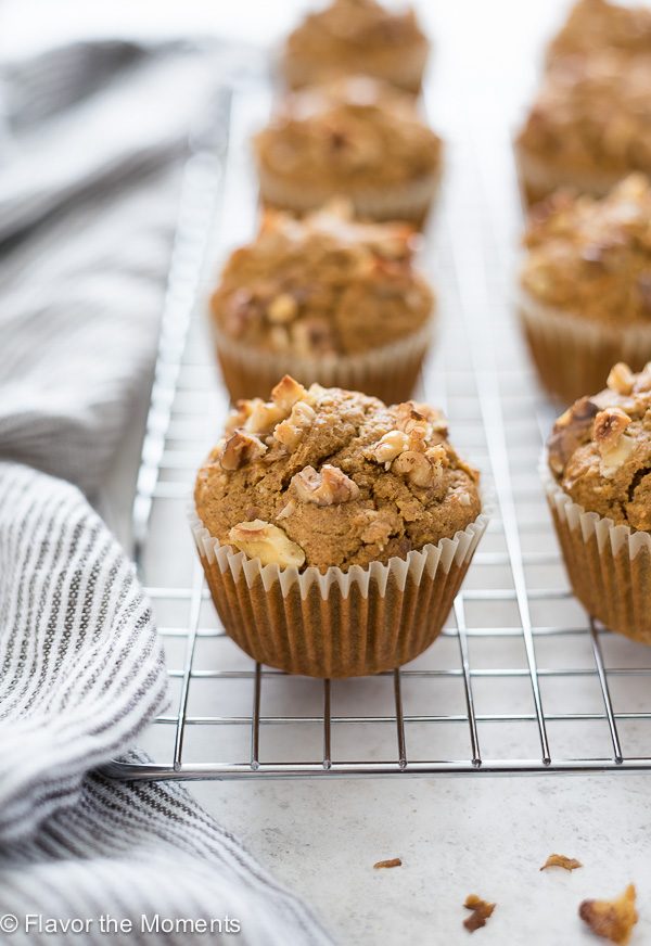 Flourless carrot muffins on wire rack