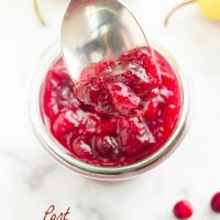 Spoonful of port cranberry sauce