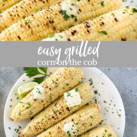 Grilled corn on the cob collage