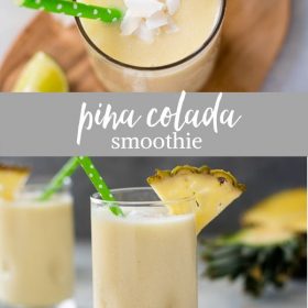Pina colada smoothie collage