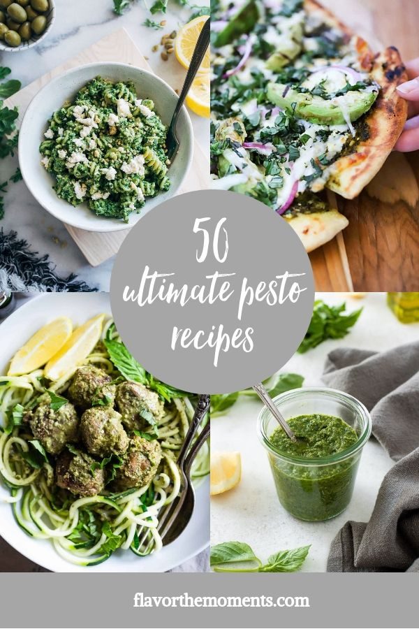 Pesto recipes collage