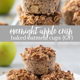 apple crisp baked oatmeal cup collage