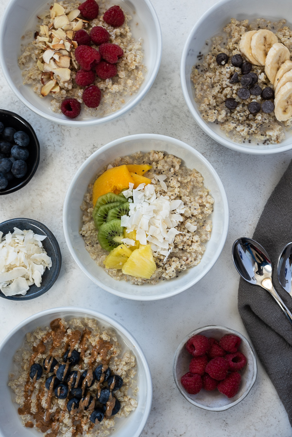 Quinoa Oatmeal Breakfast Bowls Flavor the Moments