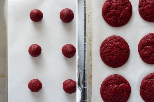 How to make red velvet cookies collage 2