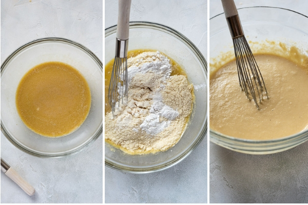 almond flour pancake recipe process collage
