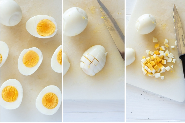how to cut eggs for egg salad collage