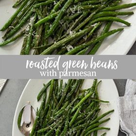 roasted green beans with parmesan collage