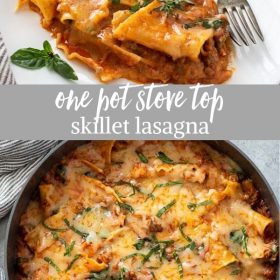 skillet lasagna collage