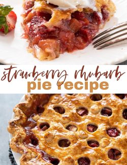 Strawberry rhubarb pie recipe long collage pin