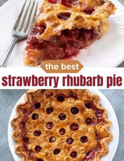 the best strawberry rhubarb pie short collage pin